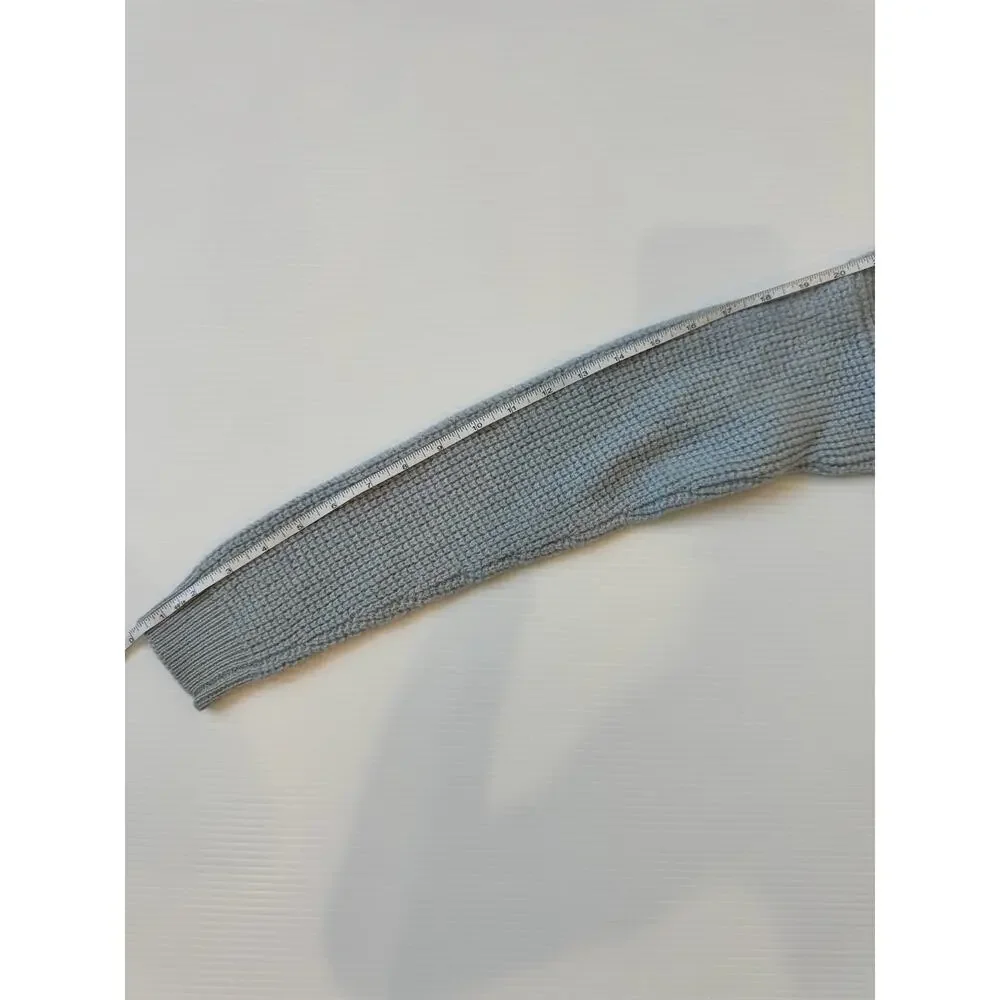 Aritzia Wilfred Free Wolter Merino Wool Waffle Knit Sweater Light Blue S Cozy - Picture 8 of 14